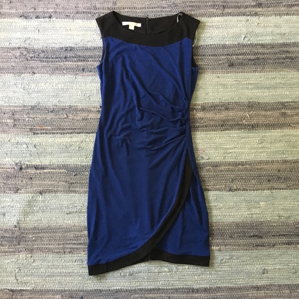 Boston Proper Blue & Black Sleeveless Dress